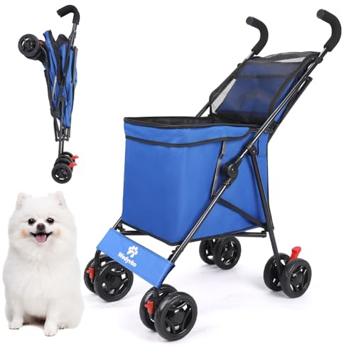 Wedyvko Multifunctional Cart, Shopping Cart, Dog Stroller for Small Dogs, Capacity 60lbs Capacity, Minimalist, for Outdoor Camping Shopping Sports Garden (Blue)