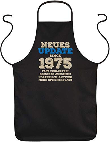 Schürze 50.Geburtstag, 50 Jahre Kochschürze, Jahrgang 1975 : Neues Update since 1975 - Sprüche Grillschürze 50.Geburtstag
