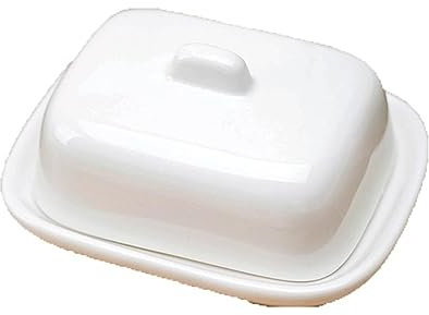 PUFAHAU Recipiente de cerámica para Mantequilla con Tapa, Recipiente para Guardar Mantequilla, Bandeja para Servir Tartas de Queso, Plato para postres, Recipiente para Guardar Mantequilla
