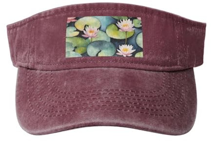 Baseballkappe mit schwarzem Lilien-Aufdruck, personalisierbar, Denim, Sonnenschutz, Sonnenschutz, leeres Oberteil, verstellbar, Rot, M