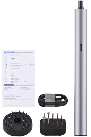 Destornillador eléctrico, KKnoon taladro multifuncional, pulidor, rebanador, ajuste de 3 velocidades, motor de alta velocidad de 30000 RPM con lámpara de iluminación para