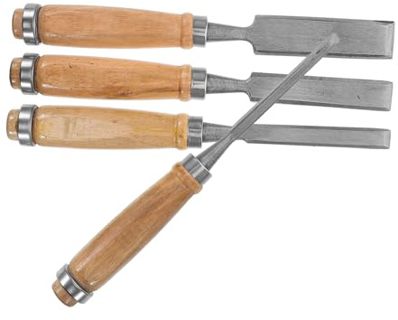 Ciieeo 4piezas Cincel Para Carpintería De Madera Cinceles De Mano Para Tallar Madera Cinceles De Punta Plana Herramienta De Bricolaje Para Tallado y Afilado De Carpintería