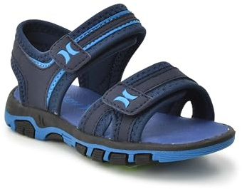 Hurley Loni Toddler Water Shoes, Girls and Boys Open Toe Sandals, Lightweight, Breathable, Kids Water Shoes with Non-Slip Sole and Two Adjustable Straps, Outdoor Swim Shoes, Blue