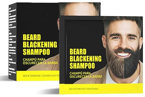 Beard Dye,Guys Natural Darkening Beard Shampoo,15 Pcs Beard Shampoo Beard Blackening Shampoo Natural Beard Wash Beard Dye,Black Beard Hair Shampoo Dye For All Beard Types And Lengths (10)