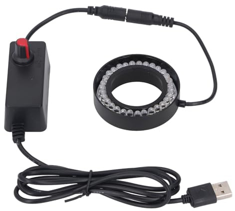 Qudinip 46mm Microscope Ring Light, 5V USB Ring Light, 31 LED Adjustable Brightness, for Stereo & Monocular Microscopes, Lab Inspection Lighting