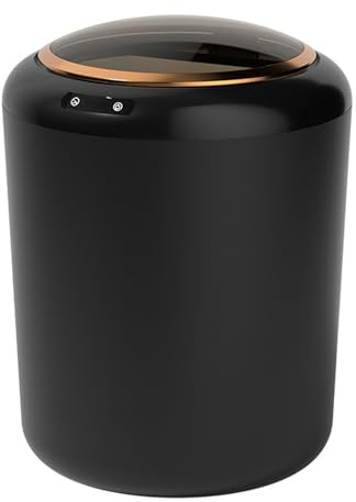 Prettiee Mini Poubelle sans Contact avec détecteur de Mouvement Intelligent 15 L, Petite Poubelle avec Couvercle Automatique pour Chambre, Cuisine, Salle de Bain, Poubelle étanche et élégante (Noir)