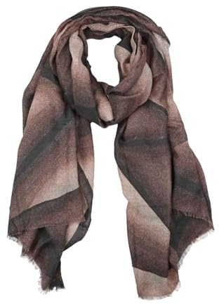 LUMBERJACK Sciarpa da Donna Morbida in Viscosa, Fantasia Geometrica Sfumata, Beige e Marrone, Elegante e Calda, Con Scatola Regalo