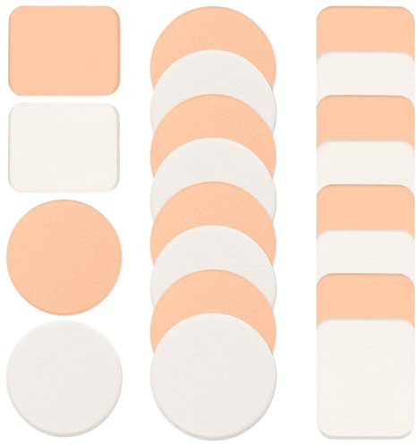 20 Pcs Makeup Sponges for Foundation, Round & Square Foundation Sponge Dry and Wet Makeup Pads Professional Cosmetic Sponge Foam Pad for Liquid Foundations Cream Concealer