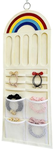 Haarschleifen-Organizer Stoff Wand Aufbewahrung | Kinder Haarklammer Schleifen Aufbewahrung Für Stirnbänder Schmuck Scrunchies Sonnenbrillen Schranktür Schlafzimmer
