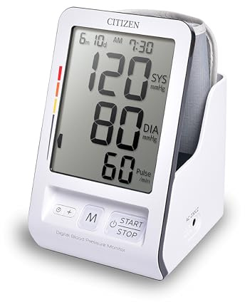 Citizen CH-456 Upper Arm Blood Pressure Monitor Automatic Digital Machine | Large LCD display | 90 reading memory | WHO hypertension indicator | Irregular heartbeat detection | 22-32cm soft arm cuff