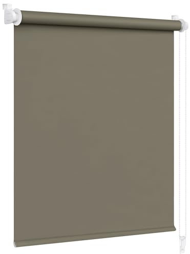 Victoria M. Klemmfix Verdunkelungsrollo ohne Bohren Rollo Seitenzugrollo Verdunkelung für Fenster und Türen, 80 x 230 cm, Braun