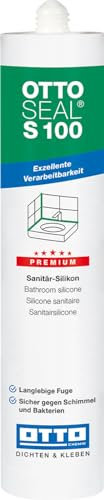 OTTOSEAL S 100 Premium-Sanitär-Silikon 300ml C43 manhattan – Sicher gegen Schimmel & Ideal für Bad, Küche & Wohnbereich – Hervorragend Glätt- & Modellierbar