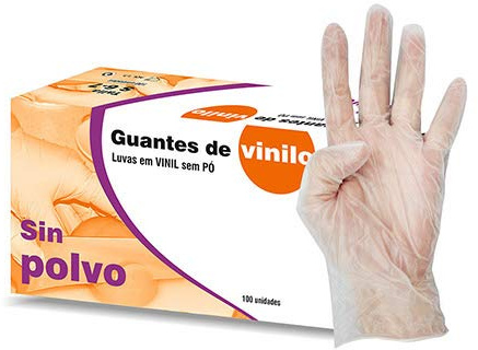 Guantes vinilio sin polvo M 7-8