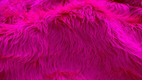 StoffBook pink kunstfell flokati pelzstoff, zotteliges fellimitat, kuschelfell für dekoration, nähen, diy, weiches teddyfell, plüschstoff, fellstoff kuscheltiere und accessoires stoff, c958