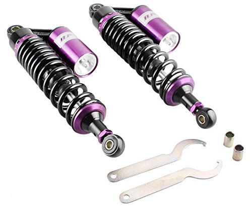 GZYF 13.4 340mm Motorcycle Rear Air Shocks Absorber Suspension for HONDA for Suzuki for Kawasaki for Yamaha ATV Go Kart Quad Dirt Sport Bikes,1 Pair, Purple