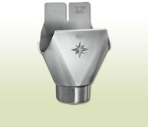 Aluminium Einhangstutzen oval RG 500 für Fallrohr DN150