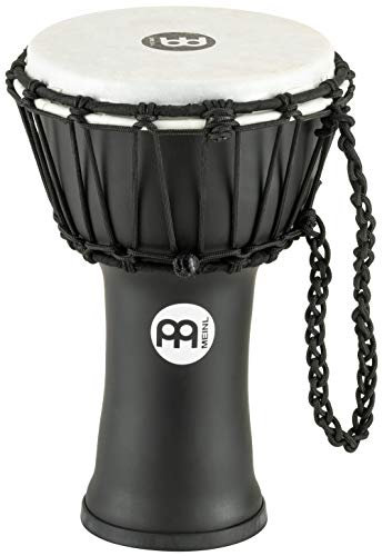 Meinl Percussion JRD Djembe Musikinstrument - Sehr kleine Handtrommel - Reiseinstrument - Durchmesser 7 Zoll - Kunststoff, Schwarz (JRD-BK)