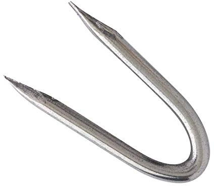 CRAMPILLON attache grillage câble fil acier galvaniser (2,7x27)