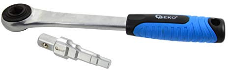 BSD Stufenschlüssel mit Innervierkant 3/8” - 1” - 5-Stufig Schlüssel für Sanitär und Heizkörper, Heizkörperschlüssel mit Umschaltknarre 1/2”