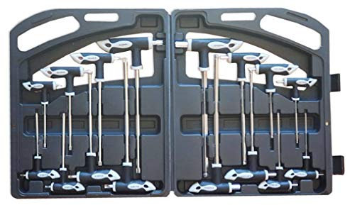 Innensechskant Stiftschlüssel- und Innenstern Schlüsselsatz Schraubendreher Set 16 teilig - Profi Qualität - im Kunststoffkoffer T10-T15-T20-T25-T30-T40-T45-T50 + 2-2,5-3-4-5-6-8-10 mm