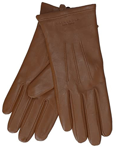 Seeberger Spencer Lederhandschuhe Handschuhe Damenhandschuhe Fingerhandschuhe Damen - mit Futter Winter Herbst-Winter - 7 HS cognac