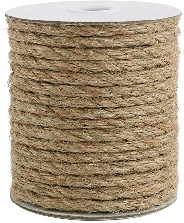 Vivifying Hanfseil, 20m 6mm Juteseil, Schwere Seil für Handwerk, Kratzbaum, Bündelung (Braun)