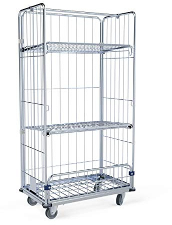 Wäschewagen 940x560x1760 mm 4-seitig mit Stahlboden