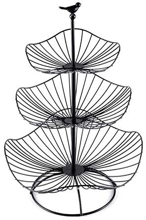 BHBXZZDB Bol de Fruits Corbeille de Fruits Présentoir décoratif pour la Maison Bol Polyvalent Présentoir de Panier de Pain de Fruits pour collation de gâteau aux Fruits et légumes (Noir)