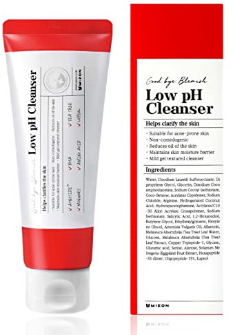 MIZON Limpiador de pH bajo Good Bye Blemish, Limpiador para pieles con problemas, Tratamiento para el acné, Tratamiento para brotes (Low pH Gel Cleanser)