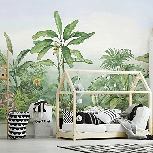 Kundenspezifische Wandtapete 3D Handgemalte Pflanze Bananenbaum Tropischer Regenwald Pflanze Fresko Wohnzimmer Schlafzimmer Wohnkultur Tapety, 250x175cm
