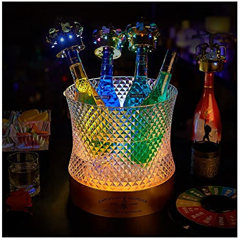 Seau a Glace Vintage pour Bouteille Conteneurs Seau à Glace avec 7 Couleurs Champagne changements de Glace de Glace Seau de vin de vin Champagne Holder Nightclub Bar Bar Party Tool Decor