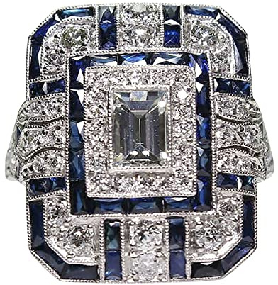 Xmiral Bague de Luxe en Forme de Poire avec Diamants, Proposition d'anniversaire, Bague de fiançailles Nuptiale Organisateur Anneaux Bijoux