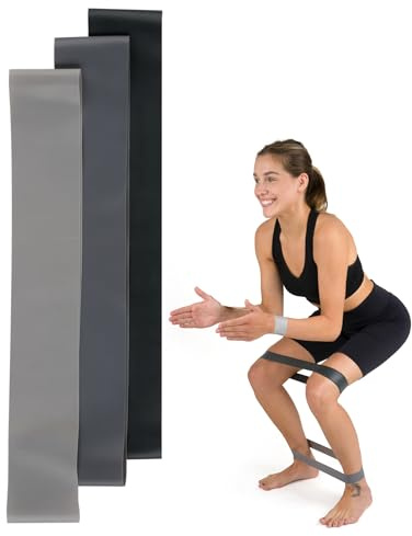 MOMO WAY Bandes De Résistance Elastiques Bande d'exercice avec 3 Niveaux pour La Maison Ou La Salle De Sport pour Entraînement D'étirement Yoga Fitness Pilates Set