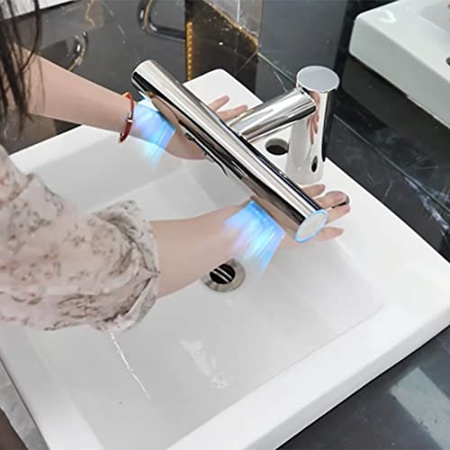 Asciugamani Elettrico con Rubinetto Sensore Touchless Automatico, Asciugamani a Induzione da 1400 W con Filtro HEPA, Asciugamani Jet Air con Interruttore Caldo e Freddo, Rubinetti Lavandino Bagno con