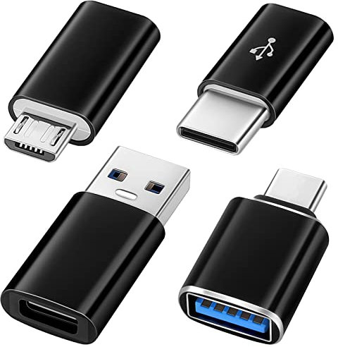 AXFEE USB C to USB Adapter, Micro USB to USB C Adapter, SuperSpeed Data Transfer & Fast Charging Compatible with iPhone/PC/Samsung/iPad/Laptop/MacBook/etc(4 Pack)