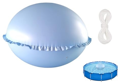 Kellegour 120 * 120CM Poolkissen,Winterkissen Luftpolster,Poolkissen Rund Luftkissen,Poolkissen Winter Aufblasbare,Mit 15M Seil für die Meisten Arten von Schwimmbädern,Sowie Spas,Brunnen