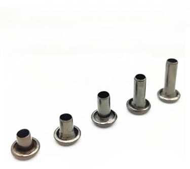 100 Stück Metall-Hohlnieten, Muttern, Tasche, Gürtel, Kleidung, runde Nieten für harte Kleidungsstücke, Leder, Handwerk, Kleidungsstücke, Schuhe, Dekor, Zubehör, Rotguss, 8 x 8 mm