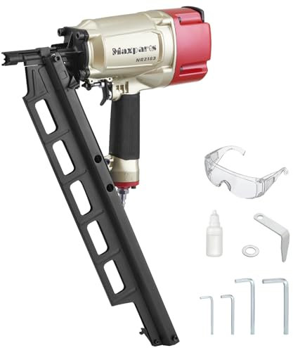 Maxparts Framing Nail Gun NR2183 21 Degree Plastic Collated Full-head Nails