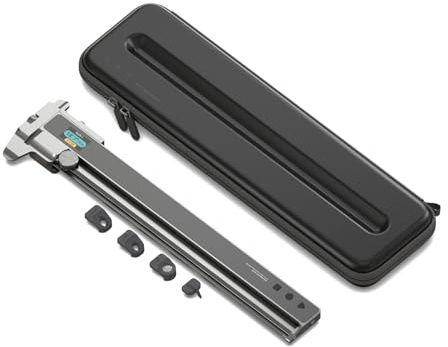 NeoRuler Digital Caliper Kit Premium Combo, 12 inch NeoCaliper Measuring Tool, ±0.004 inch Accuracy, 93 Built-in US Imperial, Metric Scales, Infinite Customized Scales for 3D Printing/DIY Measurment