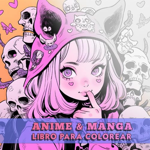 Libro para colorear anime y manga: Un extenso libro que incluye numerosas ilustraciones de personajes populares de anime y manga, creado especialmente para atraer a jóvenes, niños y adultos.