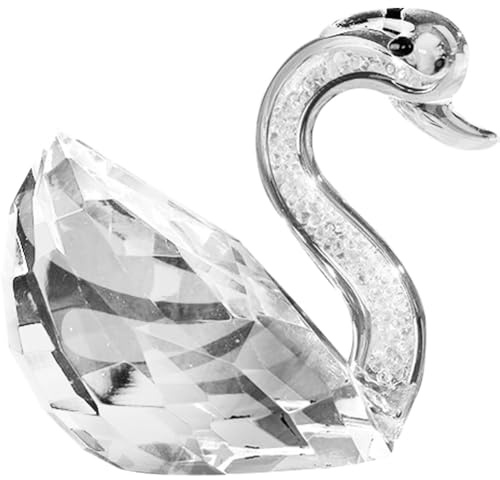 Kristall-Schwan-Figur Glas-Schwan-Skulptur Tierfigur Ornament Tischaufsatz für Heimdekorationszubehör