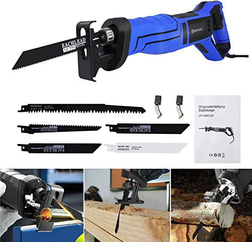 DayPlus Sierra de sable eléctrica, 900 W, con hojas de sierra sable, 5 unidades, 2800 rpm, sierra de mano para madera y metal, máx. 160 mm de profundidad de corte