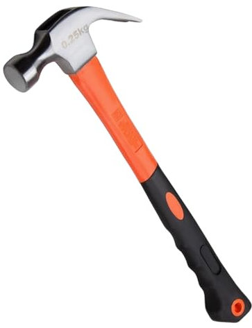 Claw Hammer 225G (8OZ) Carbon Steel Forging Small Hammer Rust-Proof Curved Rip Claw Hammer Ideal Hand Tool for Nail Removal Home Use