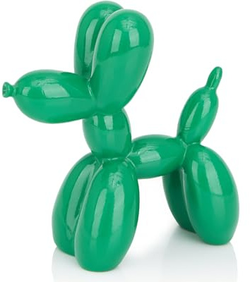 AMOIENSIS Scultura di cane palloncino verde lucido da 10 cm