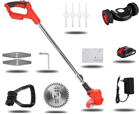 Cortacésped eléctrico inalámbrico, cortacésped portátil de 2000W, Cortador de Cepillo Ajustable, Herramienta de poda, máquina de jardinería Bordeadora De CéSped Multifuncional (Color : Type I, Size
