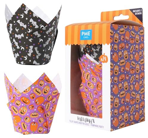 PME Halloween Pirottini a Tulipano per Muffin - Festa della Zucca (24 unità)