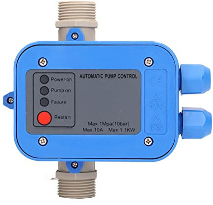 PerGar Controller, Druckkontrollschalter Elektrischer Elektronischer Schalter Wasserdichter Einstellbarer Controller für Selbstansaugende Pumpe, Strahlpumpe, Gartenpumpe, 1,5 Bar - 3,0