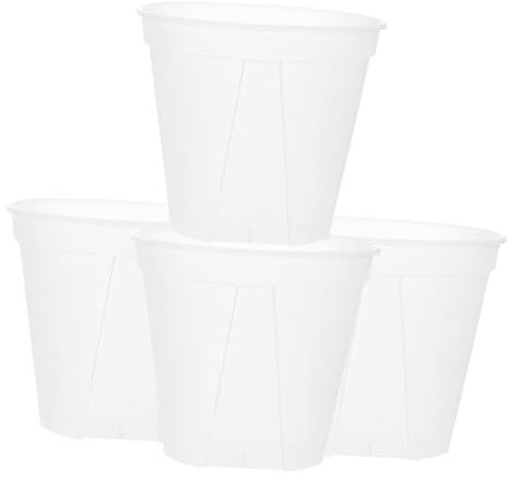 SEWOART Kontrollwurzel Blumentopf 4 Stück aus Pp, Transparent, Weiß