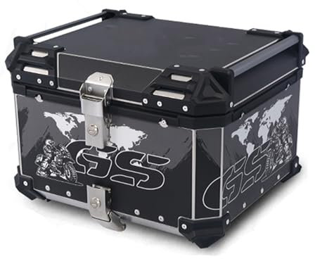Universal Motorrad Kofferraum Top Box Aluminium Motorrad Heckbox Reisen Motorradkoffer Mit Sicherheitsschloss Motorradkoffer Für Lagerung Helm(45L)