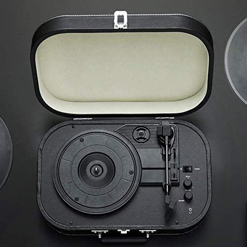 SGKOMN Giradischi Vintage, Giradischi Bluetooth Giradischi a Valigia Portatile a 3 velocità con Altoparlanti Incorporati Supporta Uscita RCA Grammofono